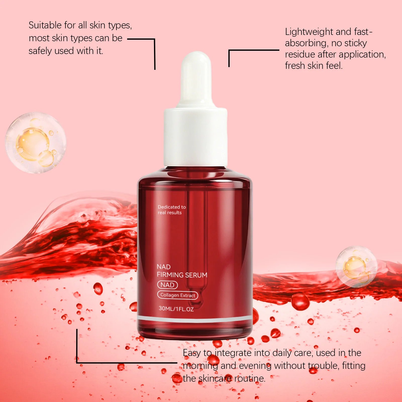 NAD+ Firming Serum  Improve Wrinkle & Fine Lines Enhance Skin Elasticity Whitening Serum for All Skin Type