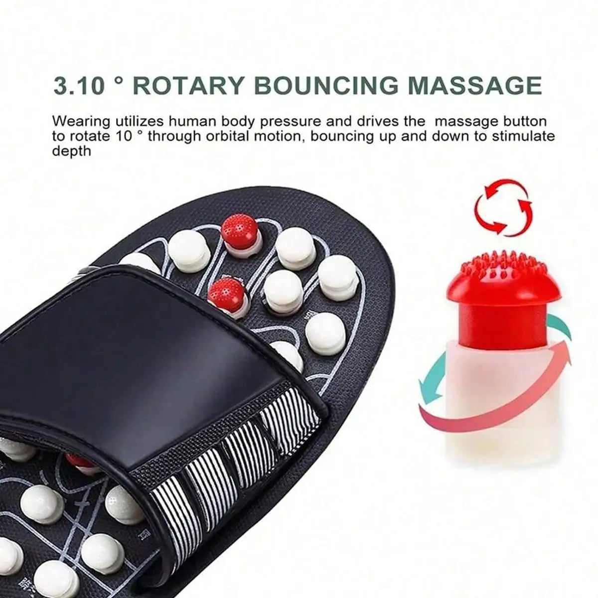 A Pair of Acupoint Massage Slippers for Both Men and Women, Chinese Style Acupoint Rotating Foot Massage Shoes, Unisex Style