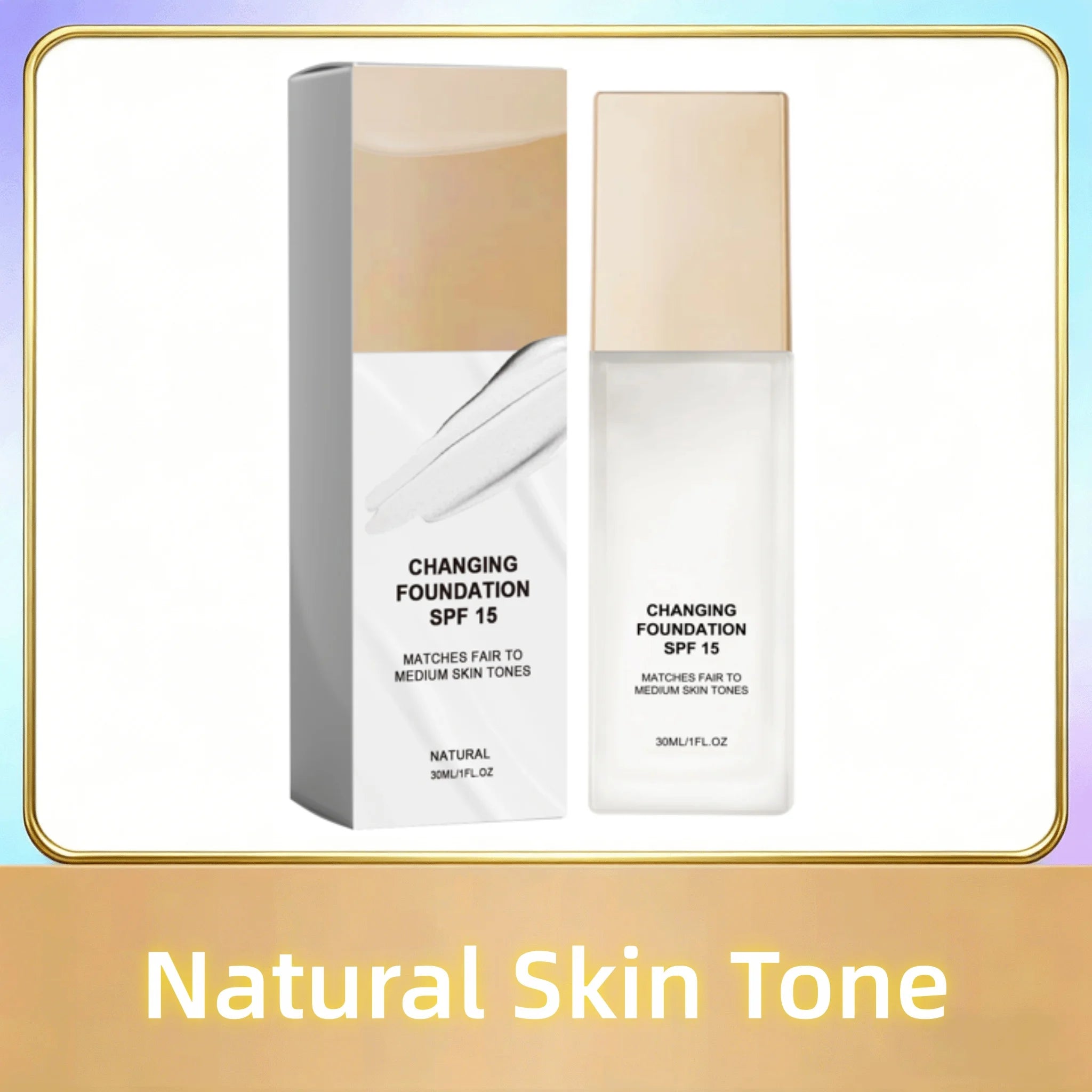 Hydrating Color Changing Foundation SPF 15 Long Lasting Invisible Facial Blemishes Natural Finish Lightweight Makeup Foundation