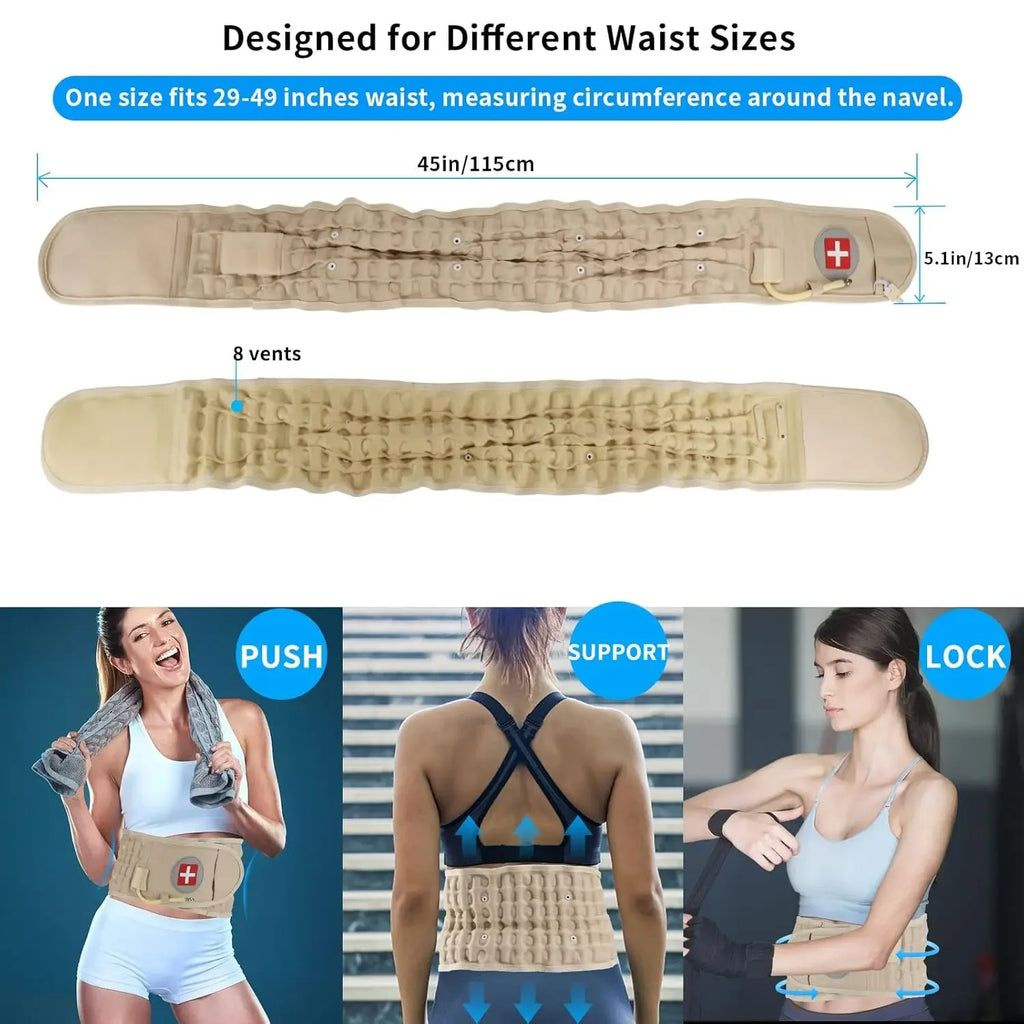 Lumbar Decompression Belt Inflatable Air Traction Back Belt for Spinal Disc Herniation Waist Backache Relief Waist Belt