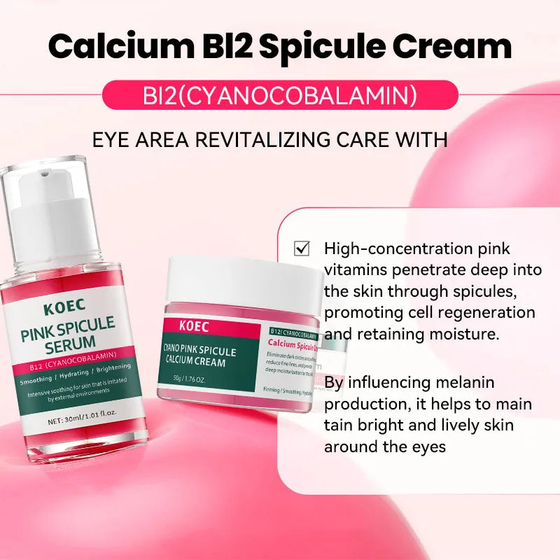 Pink Spicule Pore Tightening Anti-Aging Serum,Face Moisturizing Smoothing Hydrating Brightening Ampoule,Korean Glowing Skincare