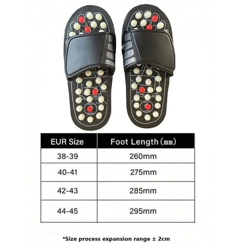 A Pair of Acupoint Massage Slippers for Both Men and Women, Chinese Style Acupoint Rotating Foot Massage Shoes, Unisex Style