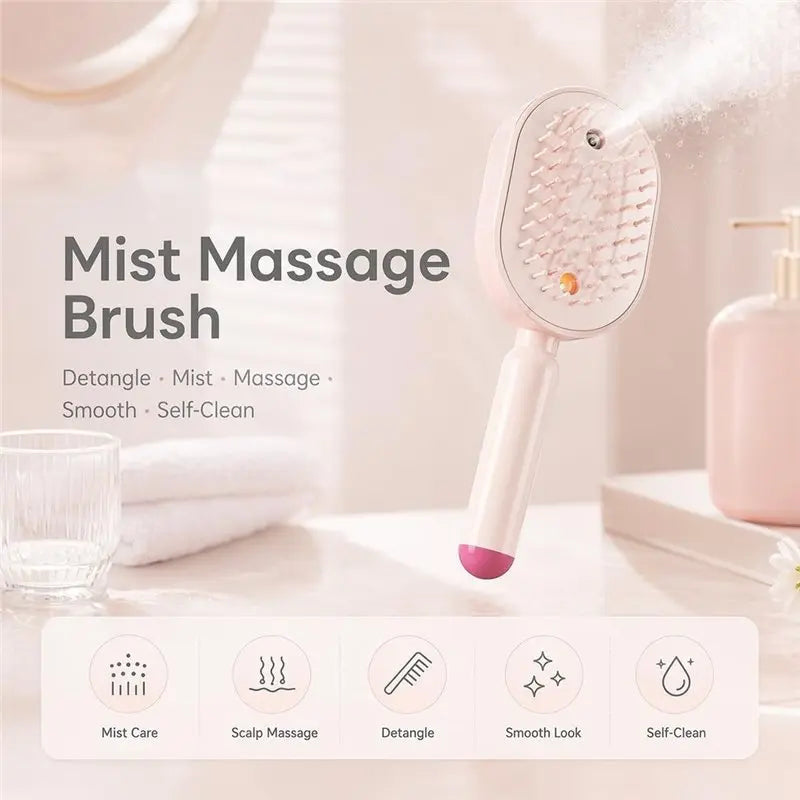 A27U Upgraded 2PCS Electric Sprayair Cushion Massage Comb, 3-In-1